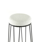 BAR STOOL BOUCLÉ BEIGE BLACK FRAME - CHAIRS, STOOLS